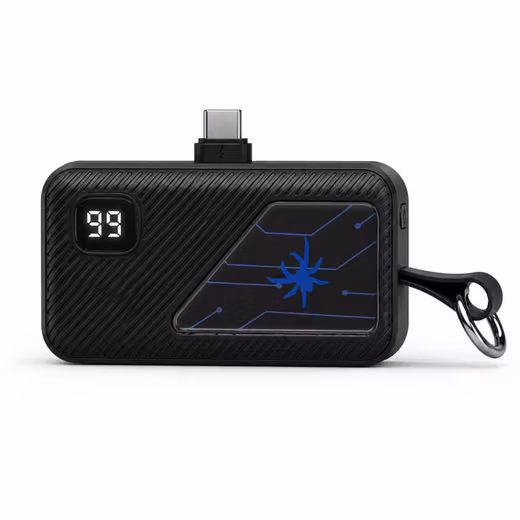 Mini Power Bank 5000mAh Τσέπης με Οθόνη LCD - Μαύρο