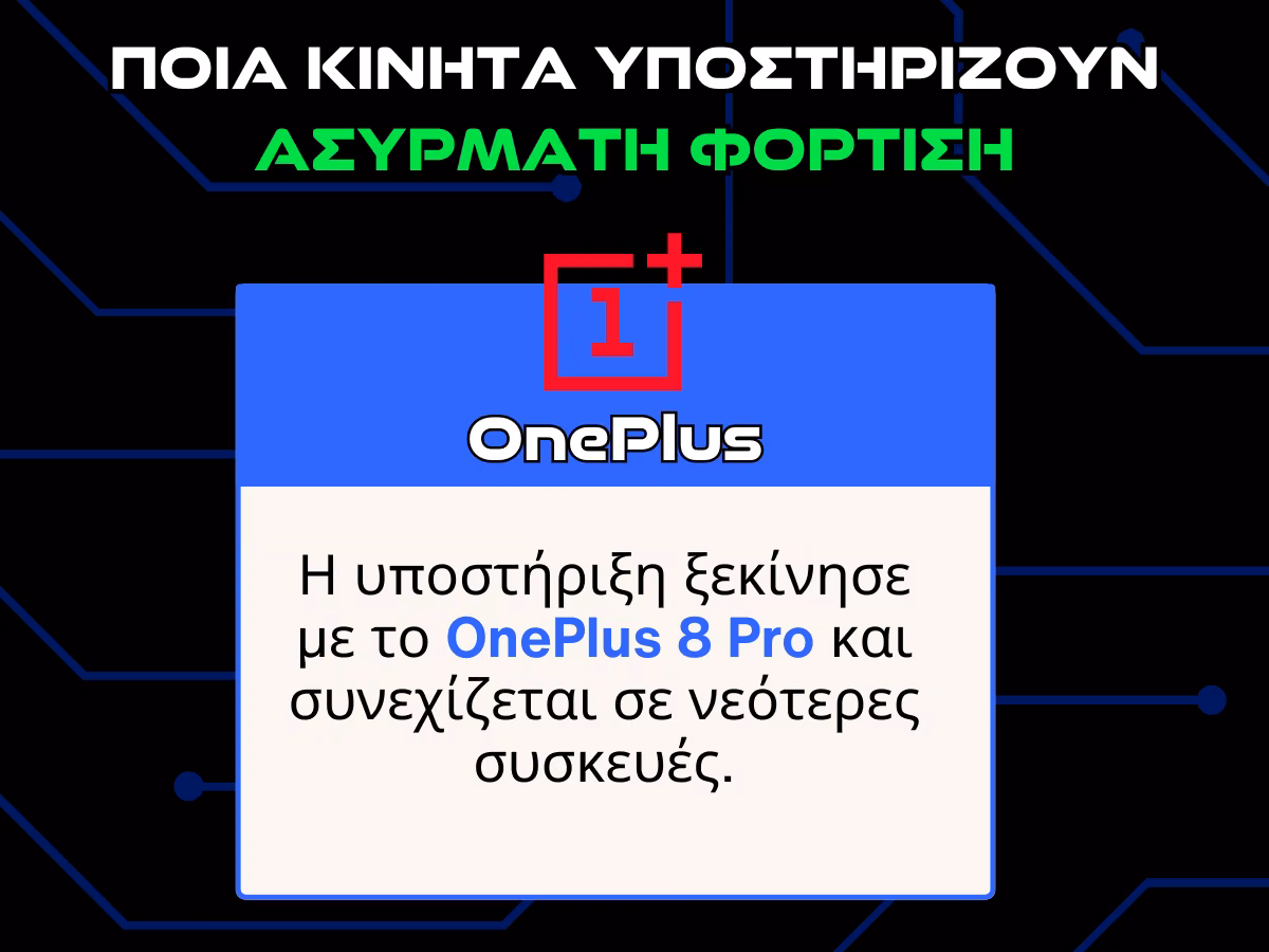ποια κινητα υποστηριζουν ασυρματη φορτιση - oneplus infographic