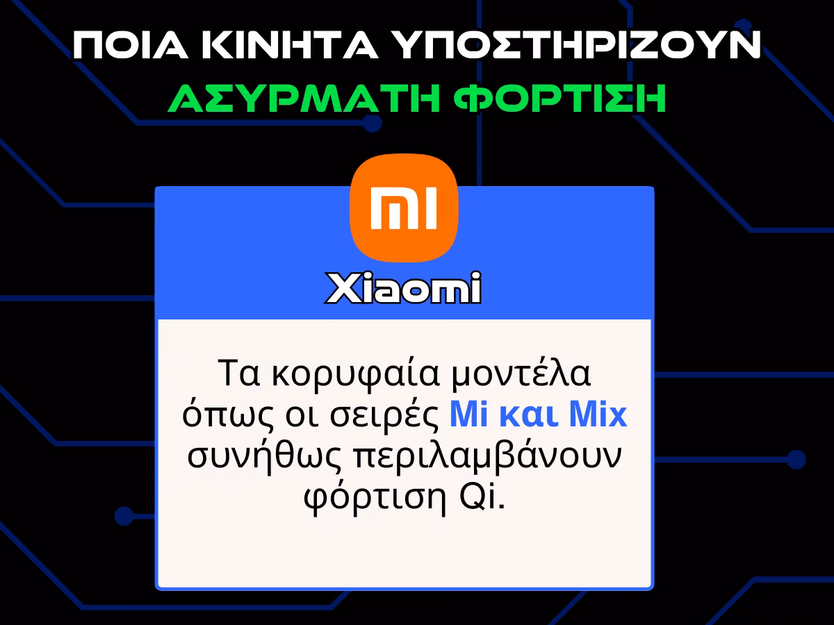 ποια κινητα υποστηριζουν ασυρματη φορτιση - xiaomi infographic