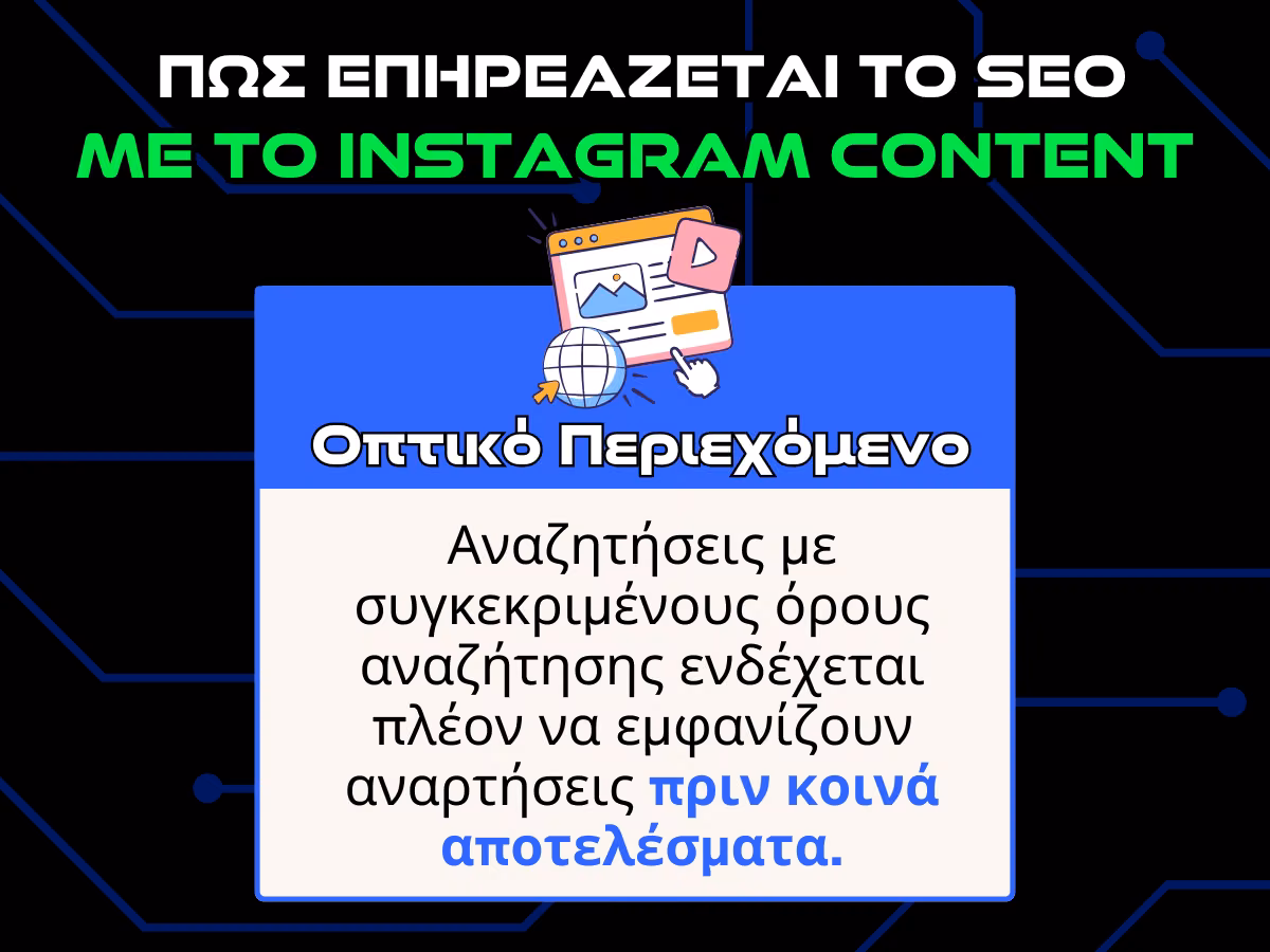 πως επηρεαζεται τον seo με το instagram content - οπτικο περιεχομενο infographic
