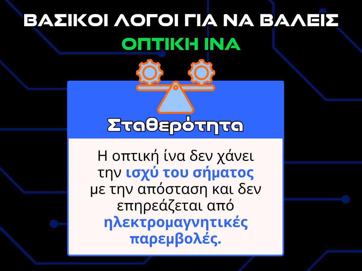 γιατι να βαλω οπτικη ινα - σταθεροτητα infographic