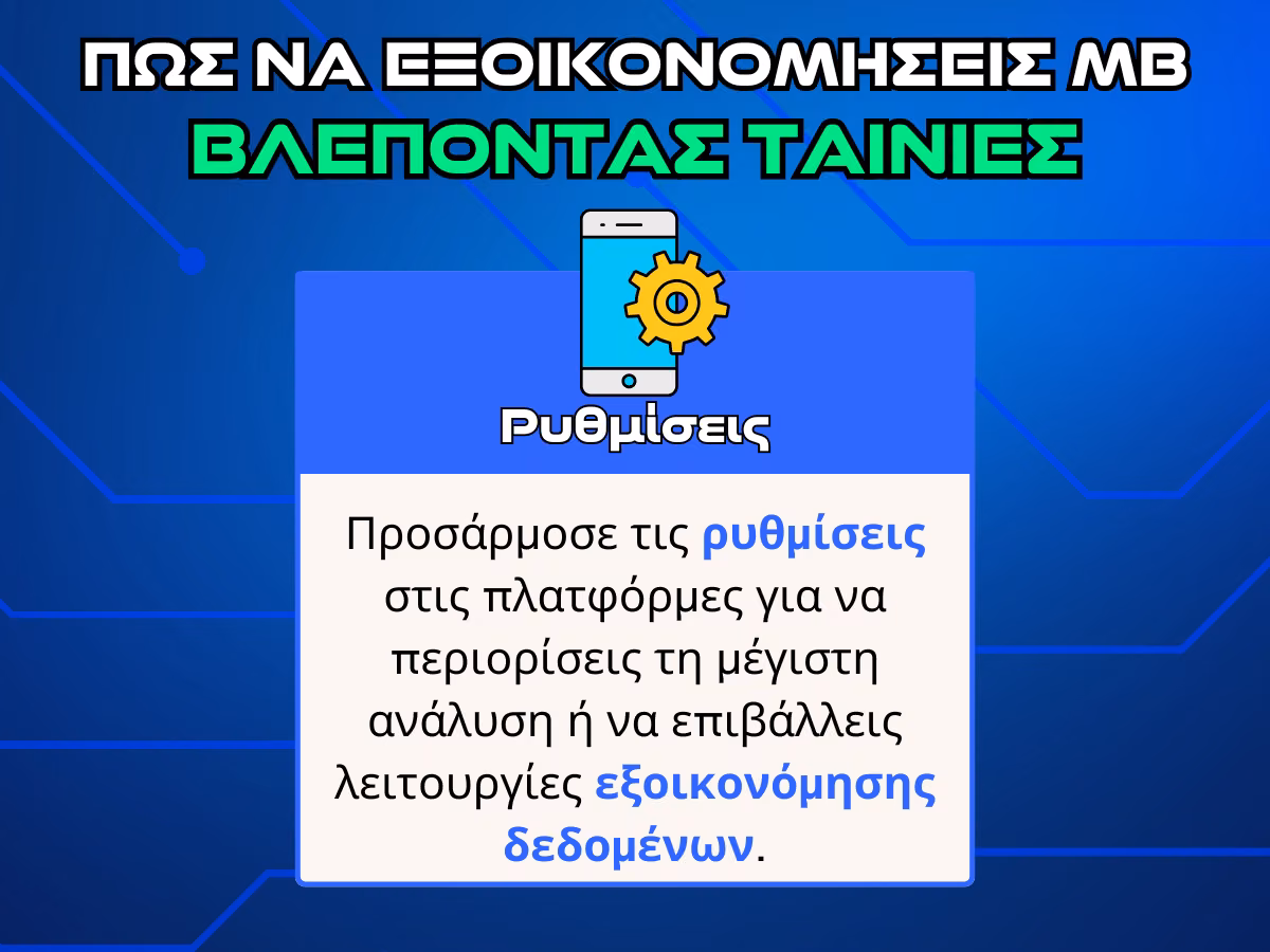 εξοικονομηση mb σε ταινιες online - ρυθμισεις