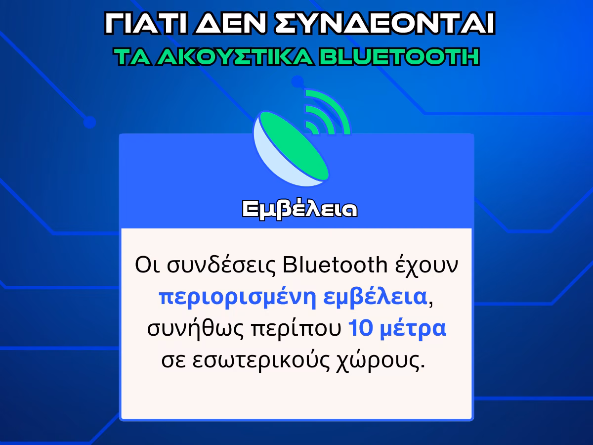 ακουστικα bluetooth - εμβελεια infographic