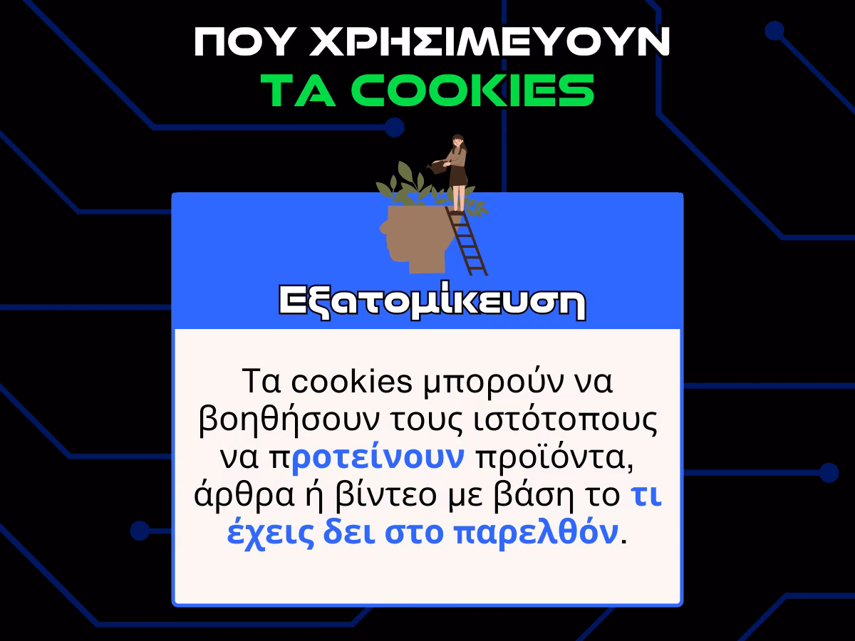 που χρησιμευουν τα cookies - εξατομικευση infographic