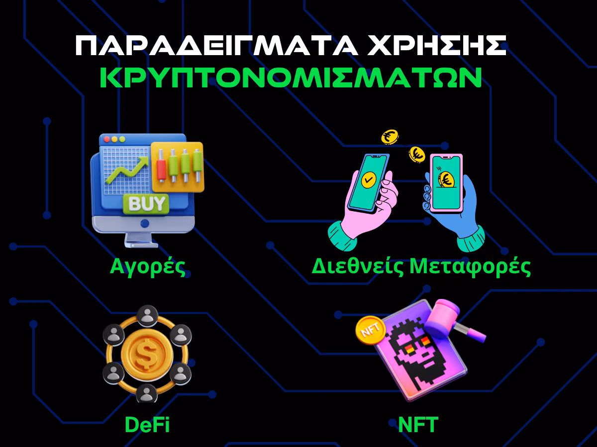 παραδειγματα χρησης κρυπτονομισματων infographic
