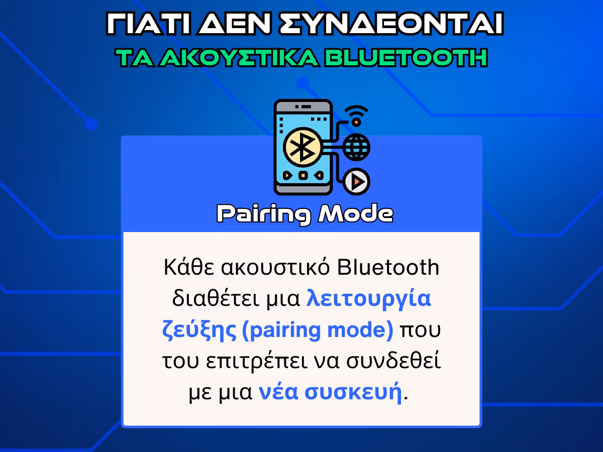 ακουστικα bluetooth - pairing mode infographic