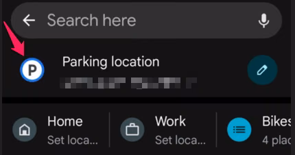 google maps parking find screenshot