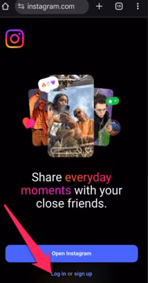 instagram login - browser screenshot