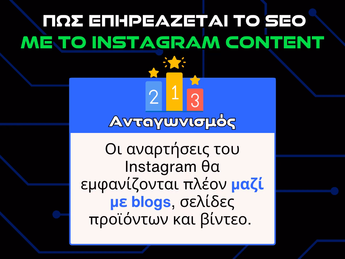 πως επηρεαζεται τον seo με το instagram content - ανταγωνισμος infographic